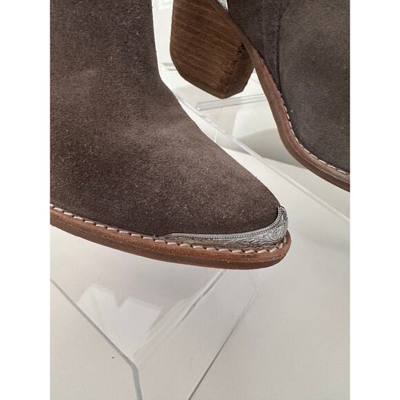 Jeffrey Campbell Women Cromwell Taupe Western Cowboy Metal Tip Boots sz 7.5 - Picture 3 of 11